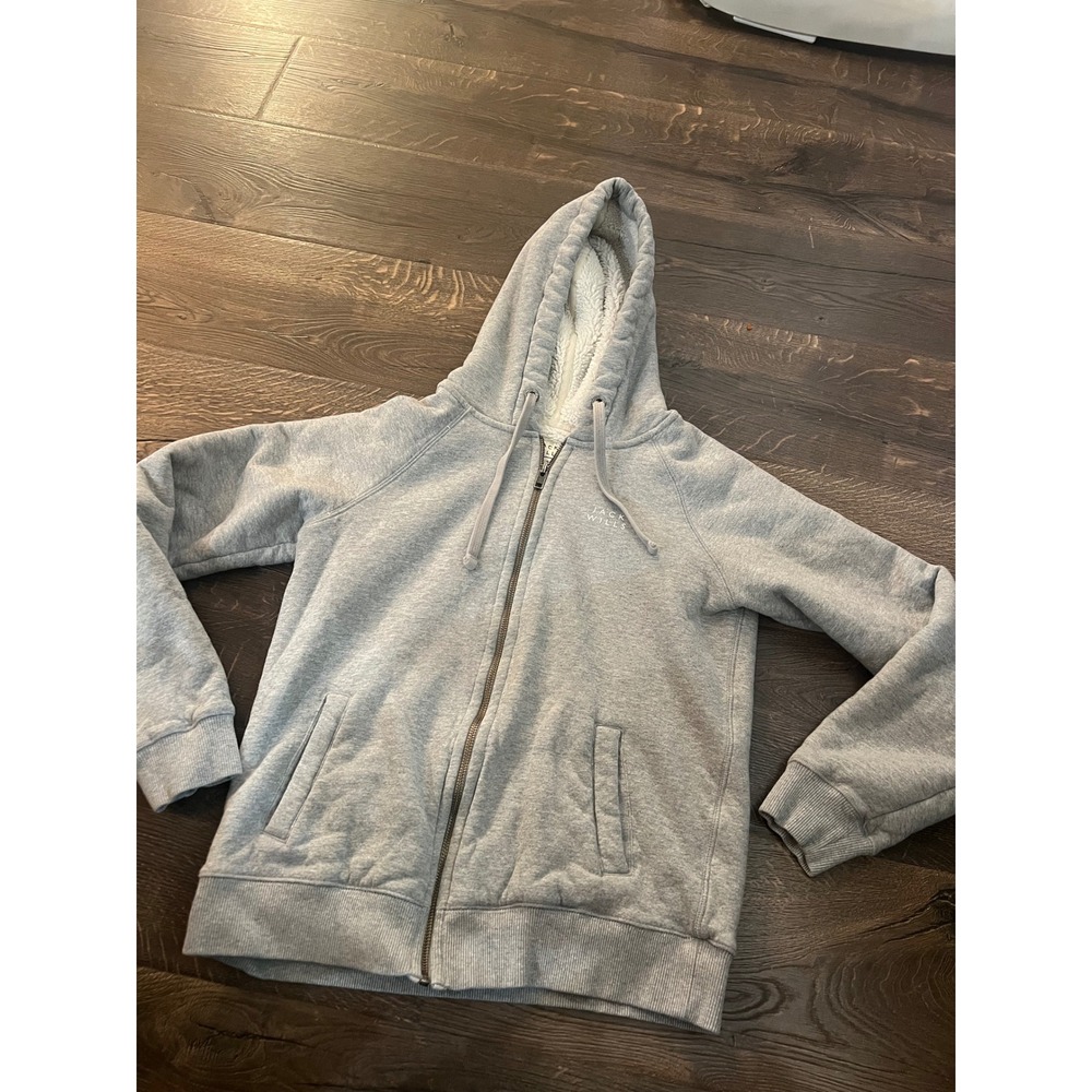 Jack Wills Grey Sherpa Lined Full Zip Hoodie Sweatshirt Women's US 2 UK 6